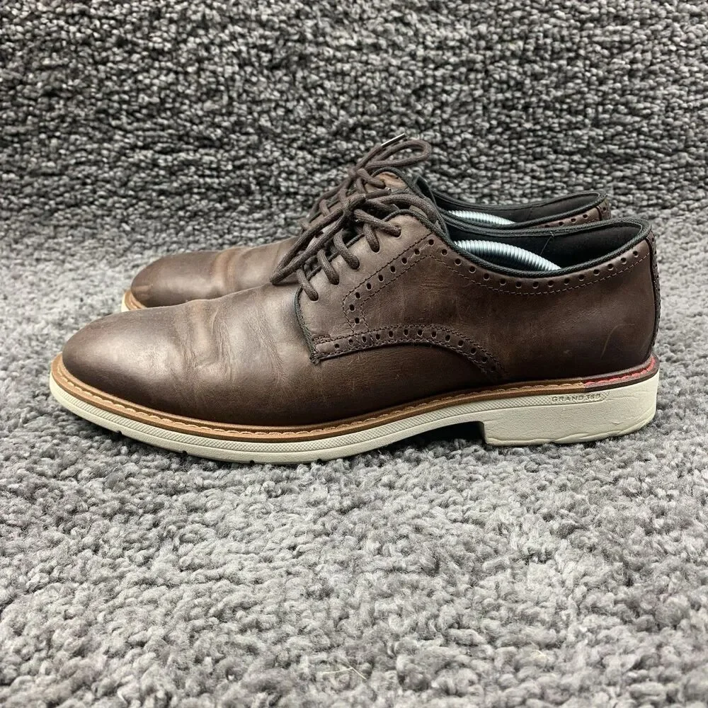 Cole Haan Grand Go-To Brown Leather Comfort Oxfords Shoes Mens 11 M C35083